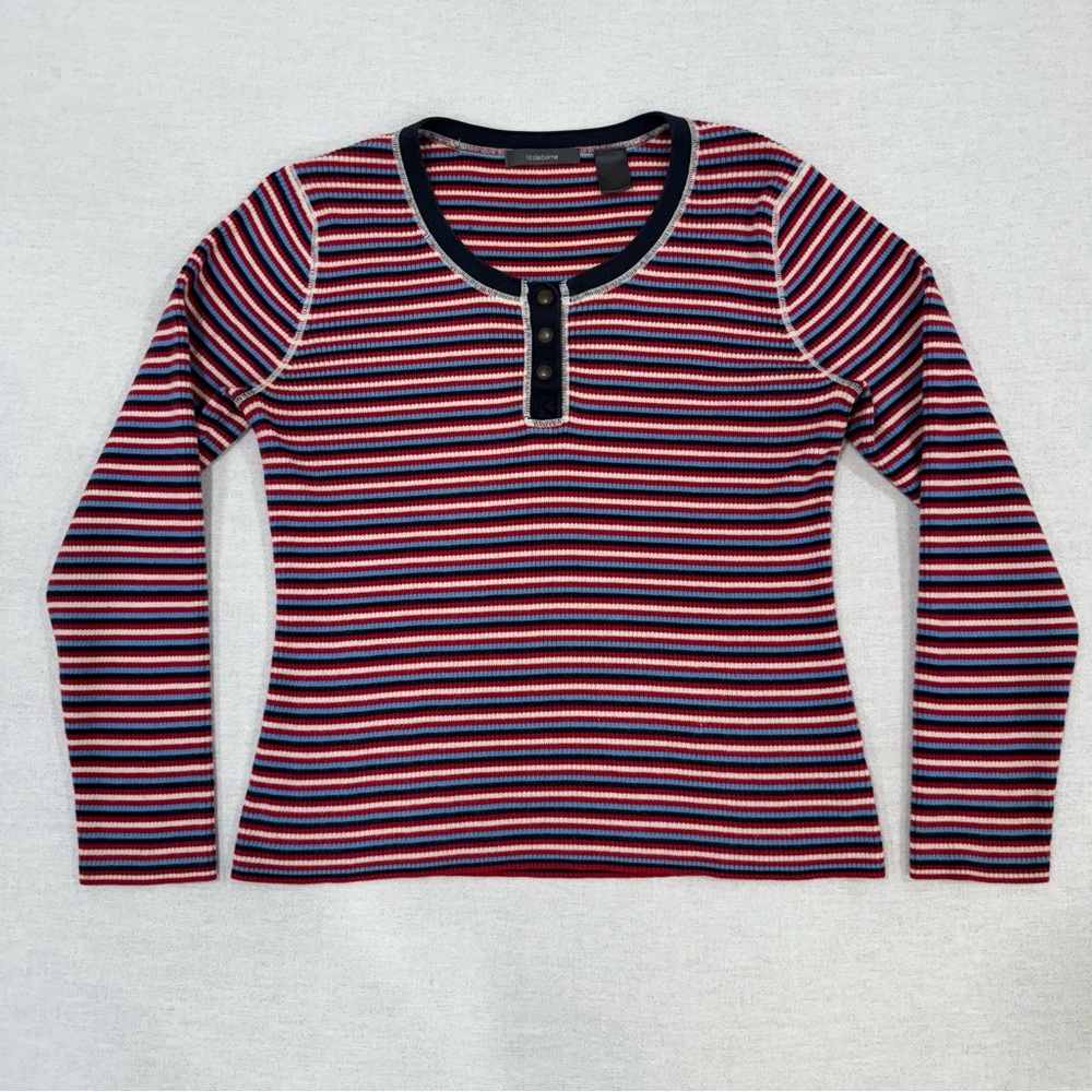 Liz Claiborne Multicolor Striped Long Sleeve Tee